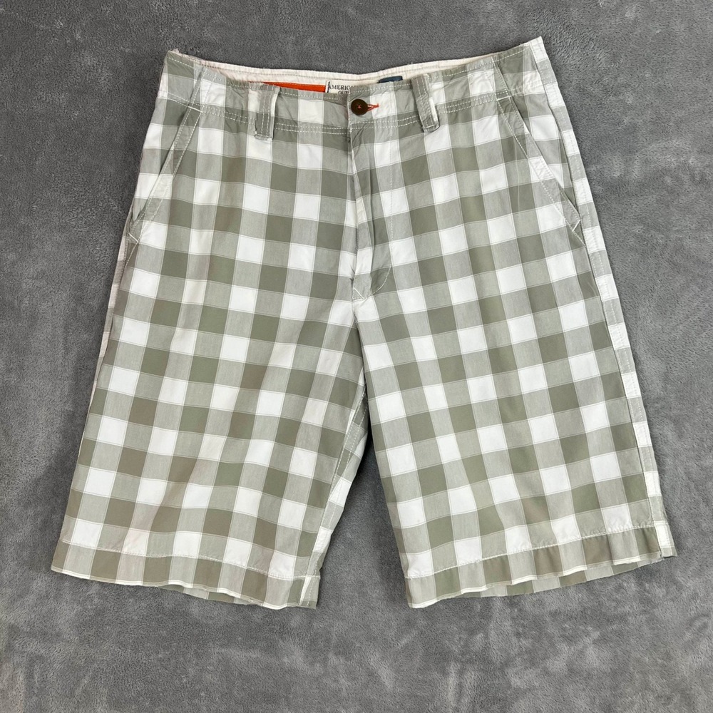 Y2K American Eagle‎ Shorts Mens 34 Skater Gingham Checker 2000s